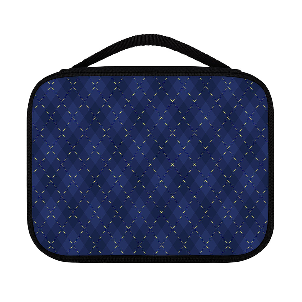 Navy Blue Argyle Pattern Print Classic Bible Case