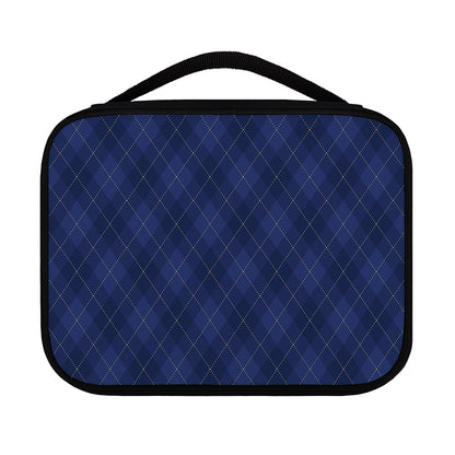 Navy Blue Argyle Pattern Print Classic Bible Case