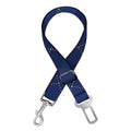 Navy Blue Argyle Pattern Print Dog Seat Belt