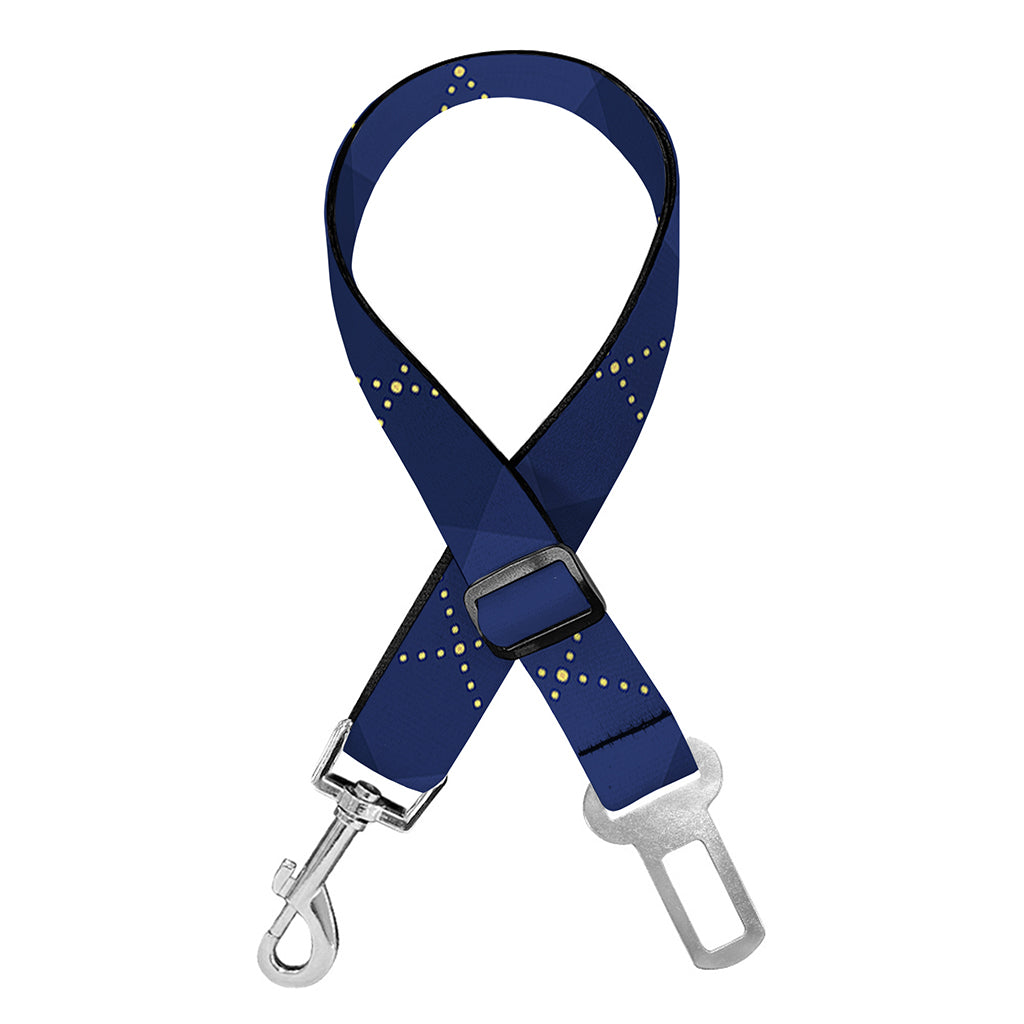 Navy Blue Argyle Pattern Print Dog Seat Belt