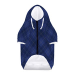 Navy Blue Argyle Pattern Print Dog Zip Up Hoodie