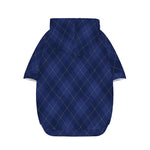 Navy Blue Argyle Pattern Print Dog Zip Up Hoodie