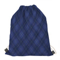 Navy Blue Argyle Pattern Print Drawstring Bag