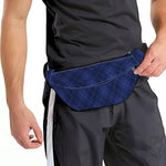 Navy Blue Argyle Pattern Print Fanny Pack