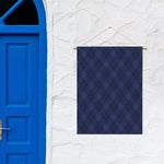 Navy Blue Argyle Pattern Print Garden Flag