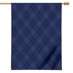 Navy Blue Argyle Pattern Print House Flag