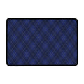 Navy Blue Argyle Pattern Print Kitchen Mat