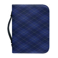 Navy Blue Argyle Pattern Print Leather Bible Cover