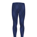 Navy Blue Argyle Pattern Print Men's Leggings