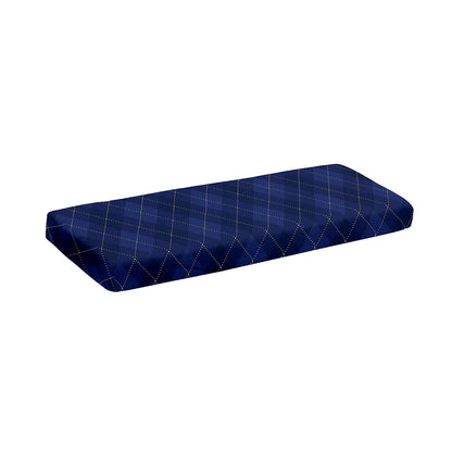 Navy Blue Argyle Pattern Print Piano Keyboard Cover