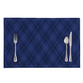 Navy Blue Argyle Pattern Print Placemat