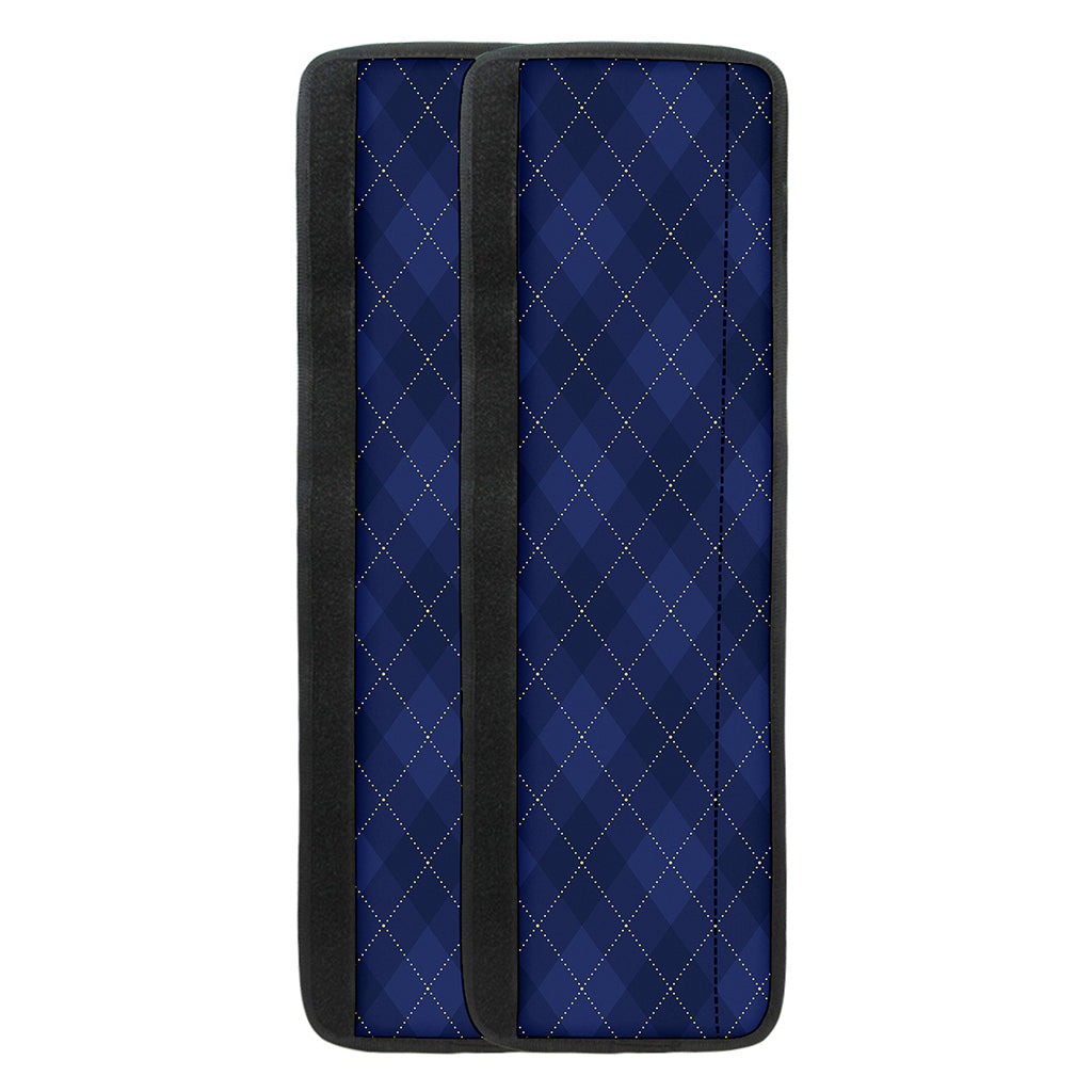 Navy Blue Argyle Pattern Print Refrigerator Handle Covers