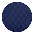 Navy Blue Argyle Pattern Print Round Blanket