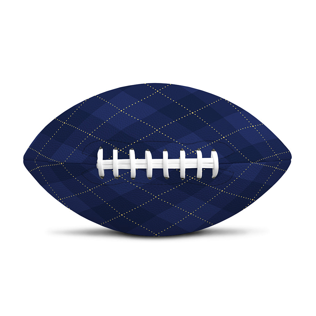 Navy Blue Argyle Pattern Print Rugby Ball