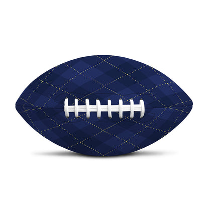 Navy Blue Argyle Pattern Print Rugby Ball