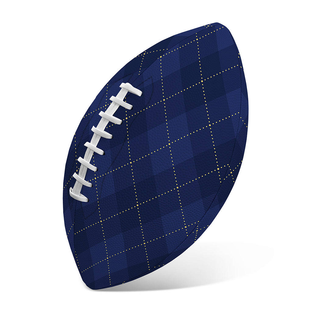 Navy Blue Argyle Pattern Print Rugby Ball