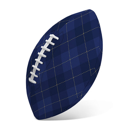 Navy Blue Argyle Pattern Print Rugby Ball