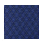 Navy Blue Argyle Pattern Print Silk Bandana