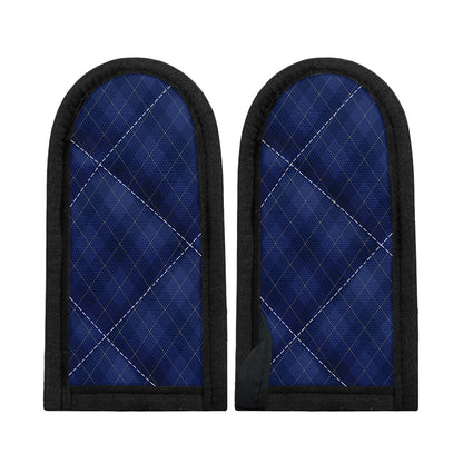 Navy Blue Argyle Pattern Print Skillet Handle Cover