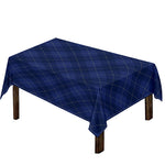 Navy Blue Argyle Pattern Print Tablecloth