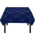 Navy Blue Argyle Pattern Print Tablecloth
