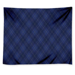 Navy Blue Argyle Pattern Print Tapestry