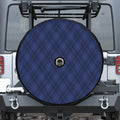 Navy Blue Argyle Pattern Print Tire Cover With Camera Hole