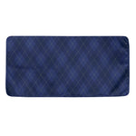 Navy Blue Argyle Pattern Print Towel