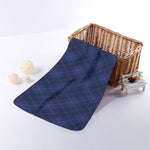 Navy Blue Argyle Pattern Print Towel