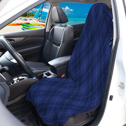 Navy Blue Argyle Pattern Print Waterproof Car Seat Cover