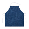 Navy Blue Denim Jeans Print Adjustable Apron