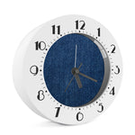Navy Blue Denim Jeans Print Alarm Clock