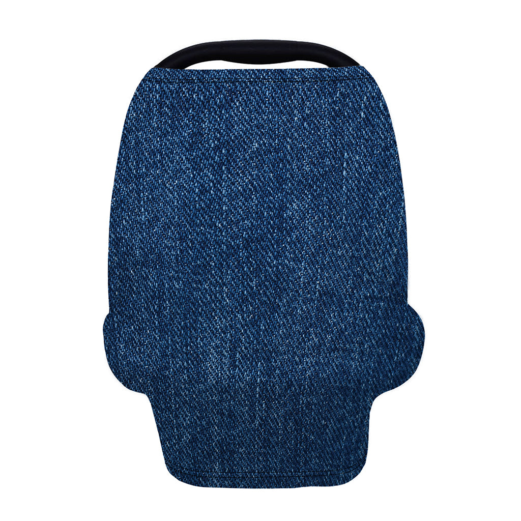 Navy Blue Denim Jeans Print Baby Seat Cover