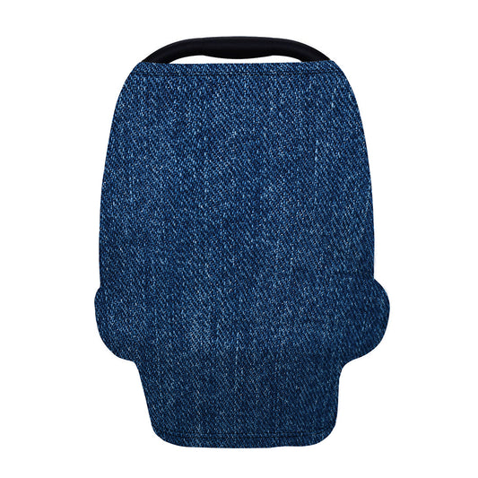 Navy Blue Denim Jeans Print Baby Seat Cover