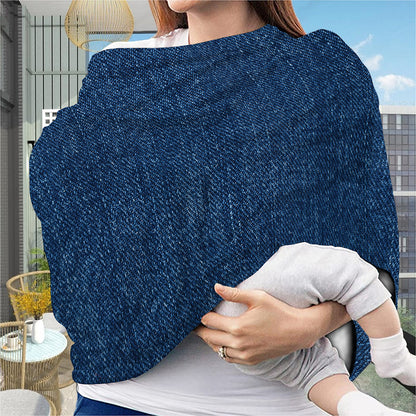 Navy Blue Denim Jeans Print Baby Seat Cover
