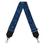 Navy Blue Denim Jeans Print Bag Strap
