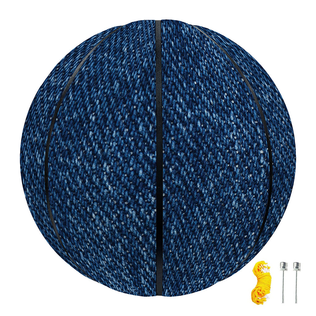 Navy Blue Denim Jeans Print Basketball