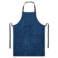 Navy Blue Denim Jeans Print Bib Apron With Pocket
