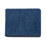 Navy Blue Denim Jeans Print Bifold Wallet