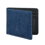 Navy Blue Denim Jeans Print Bifold Wallet