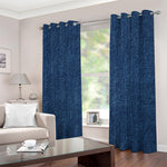 Navy Blue Denim Jeans Print Blackout Grommet Curtains