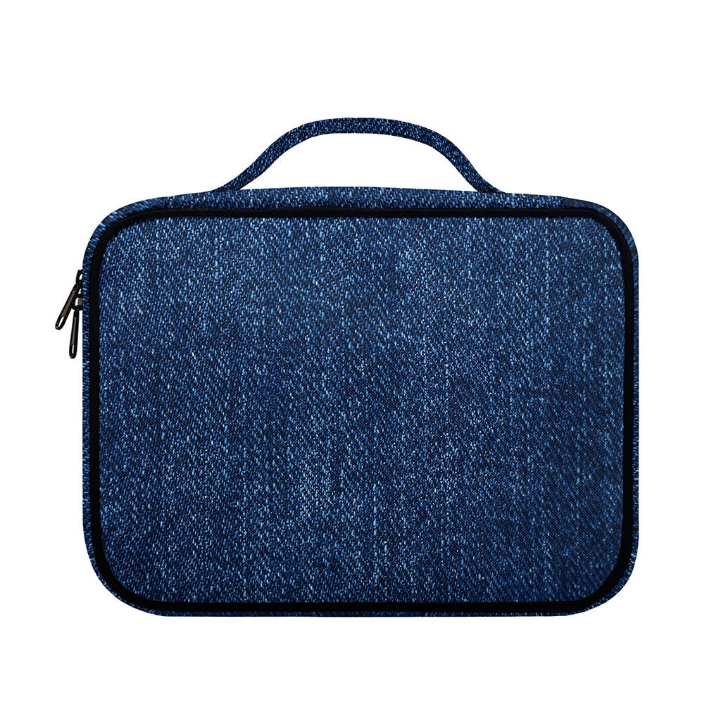 Navy Blue Denim Jeans Print Briefcase Bible Bag