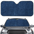 Navy Blue Denim Jeans Print Car Windshield Sun Shade