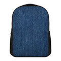 Navy Blue Denim Jeans Print Casual Backpack