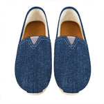 Navy Blue Denim Jeans Print Casual Shoes