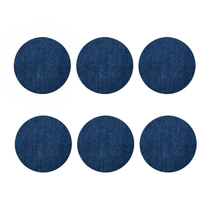 Navy Blue Denim Jeans Print Coaster Set