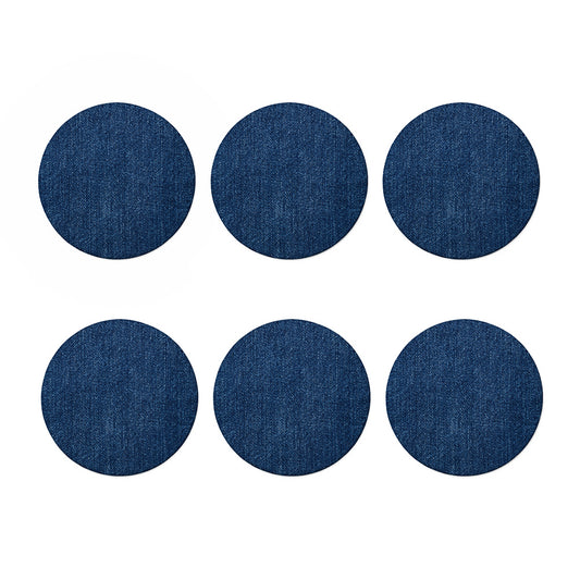 Navy Blue Denim Jeans Print Coaster Set