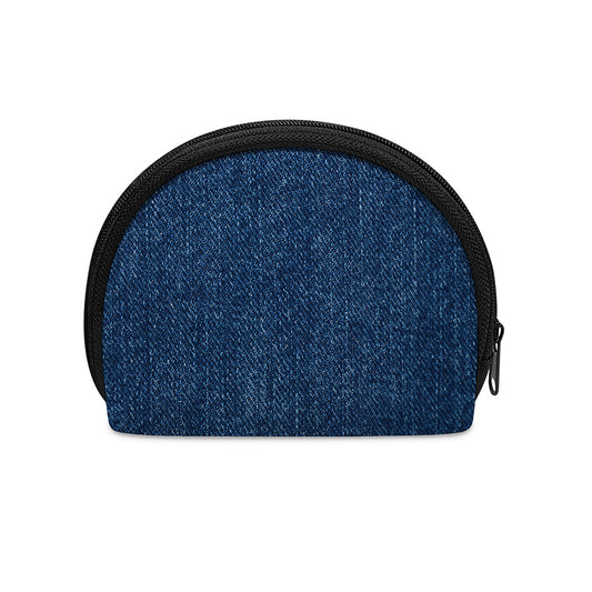 Navy Blue Denim Jeans Print Coin Purse