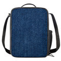 Navy Blue Denim Jeans Print Crossbody Lunch Bag