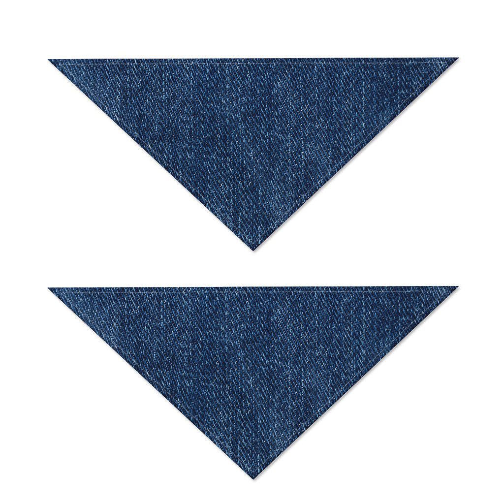 Navy Blue Denim Jeans Print Dog Bandana